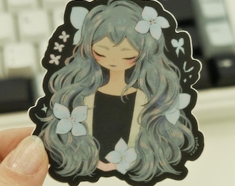 hydrangea fairy - vinyl sticker