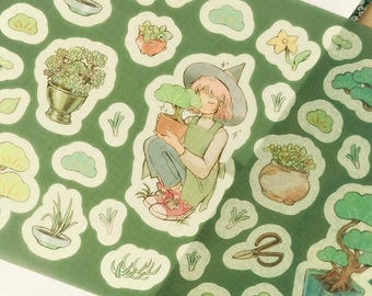 bonsai witch - A5 washi sticker sheet