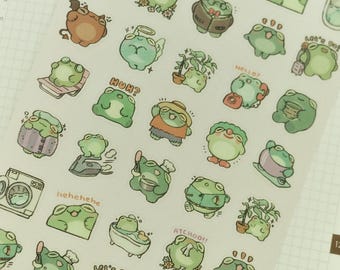 More frog moods - A6 vinyl sticker sheet