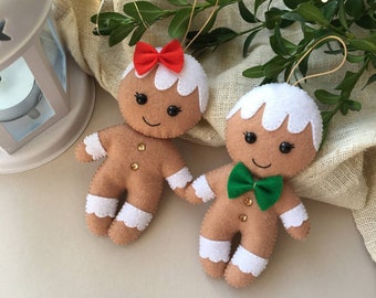 Christmas gingerbread decor, gingerbread couple, gingerbread man