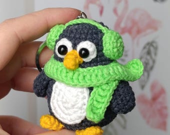 Stuffed penguin gift, cute keychain charm
