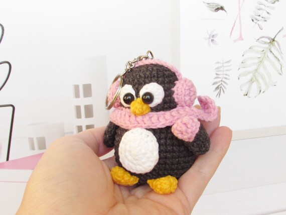 Kawaii-Pinguin-Schlüsselanhänger aus Filz als Weihnachtsdekoration