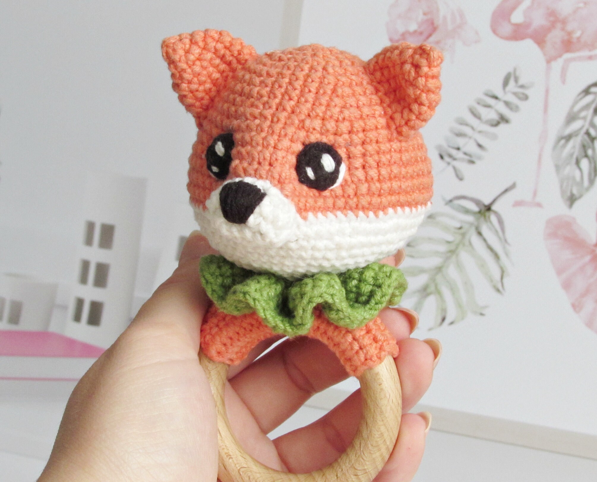Crochet pattern Baby fox rattle Easy crochet pattern Etsy