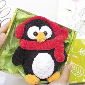 Decoración navideña, regalo de pingüino, animal de peluche de pingüino, lindo peluche de pingüino