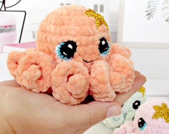 Octopus pluche, octopus speelgoed, octopus geschenken verpleegster, al gemaakte gele octopus, babyshower met strandthema