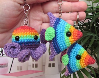 Lgbt pride keychain, lgbt couple gift, pride plush, rainbow keychain