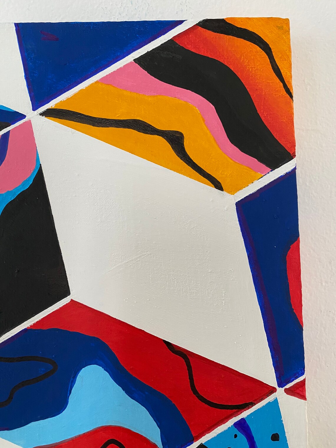 Cube Color 3D Original Canvas Painting Acrylic Cubes Painting Etsy