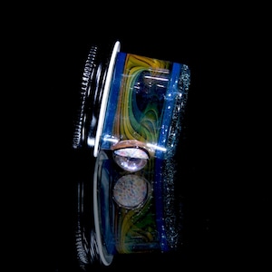 Josh Kaliber - Blue Raindrop Encalmo Jar Glass Art Marble heady pendant crystal slurper set quartz banger cap Recycler Toro Sovereignty