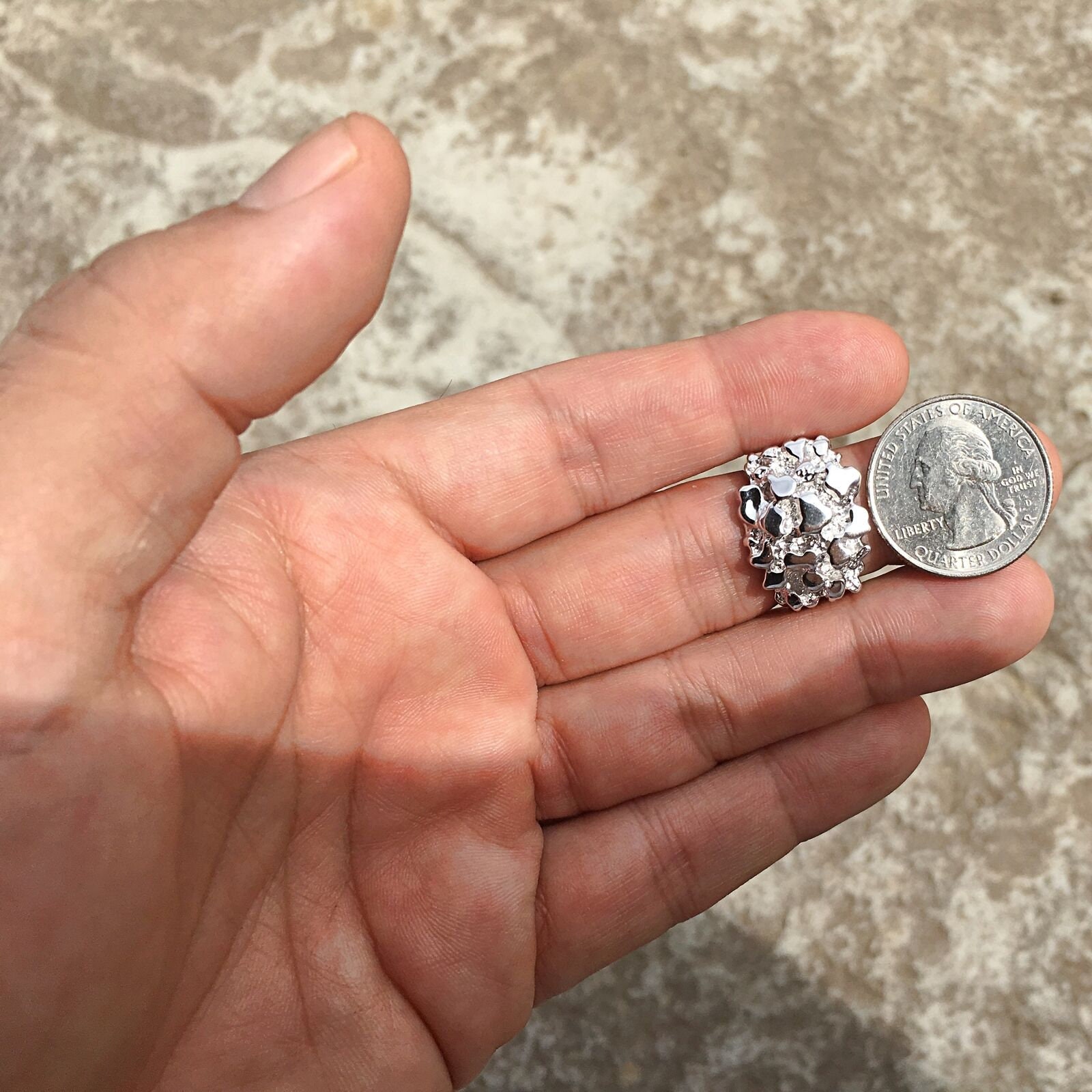 Men's Knight Nugget Ring | Hand-Polished 925 Sterling Silver | Rugged & Classic Design | Size 6