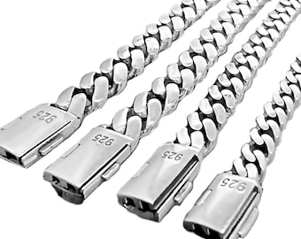 Oxidized 925 Sterling Silver Cuban Link Chain Bracelet 7"-8.5" 6MM-12MM Thick