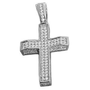 925 Sterling Silver 0.82CT VVS1 Moissanite Cross Pendant Iced Flooded Out Charm