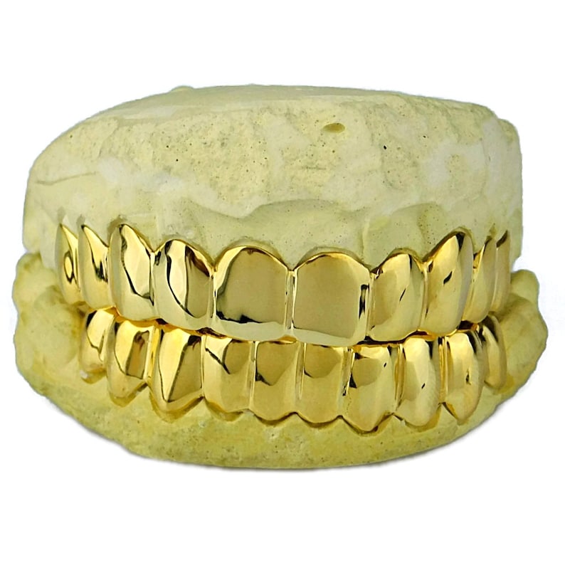 Solid 10K Gold OR 14K Gold Grillz Custom Fitted Plain Teeth Etsy