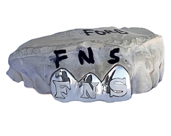 Custom Grillz, 925 Sterling Silver Personalized Name Letters Initials Teeth Grill