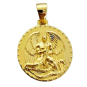 14K Gold Plated over 925 Sterling Silver Euphanasia Pendant Hip Hop Medallion Angel Of Death Plain 1.25"