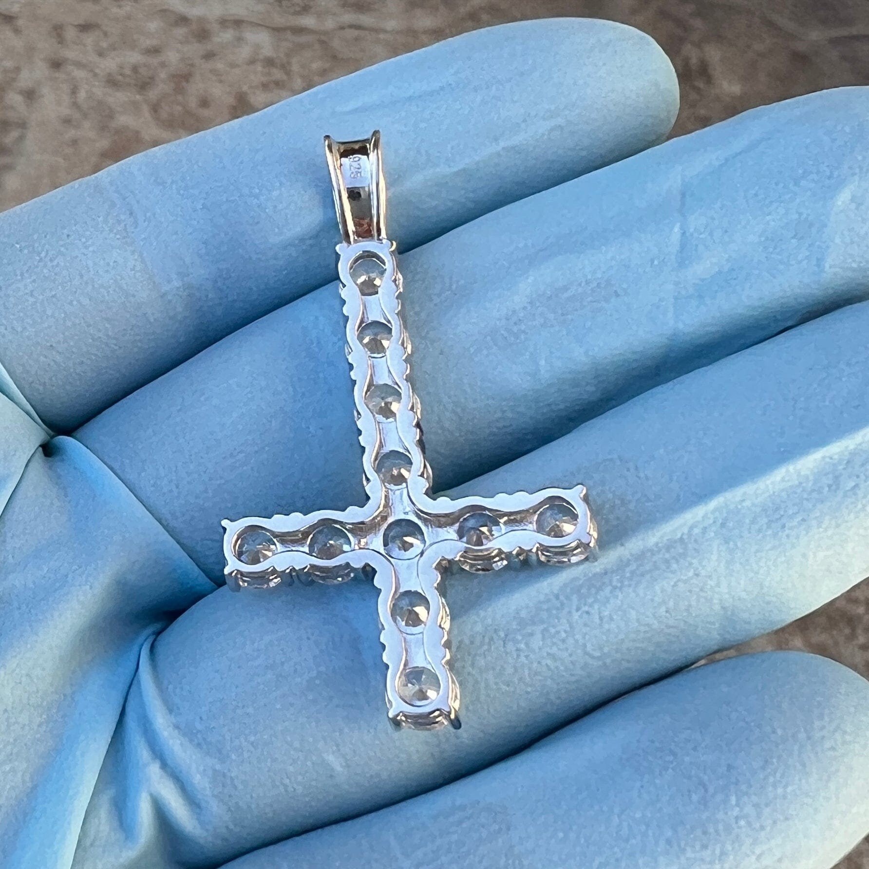 925 Sterling Silver Upside Down Inverted Cross St Peter Pendant