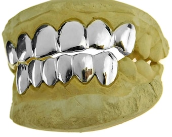 925 Sterling Silver Grillz Plain Teeth Custom Fitted Real Grills