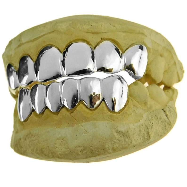 925 Sterling Silver Grillz Plain Teeth Custom Fitted Real Etsy