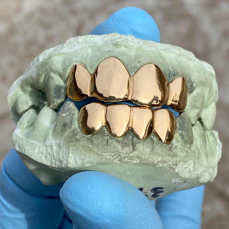 Real Solid 22K Gold Grillz Custom Fitted Plain Teeth Real Etsy