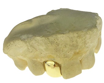 Genuine Real 10k/14k SOLID Gold Grillz Perm Cut Division Gold grillz Custom single Teeth Caps