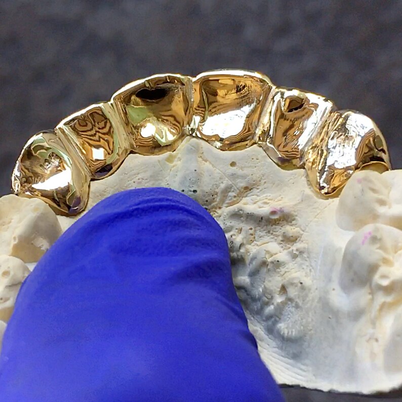 Solid 10K Gold OR 14K Gold Grillz Custom Fitted Plain Teeth Etsy