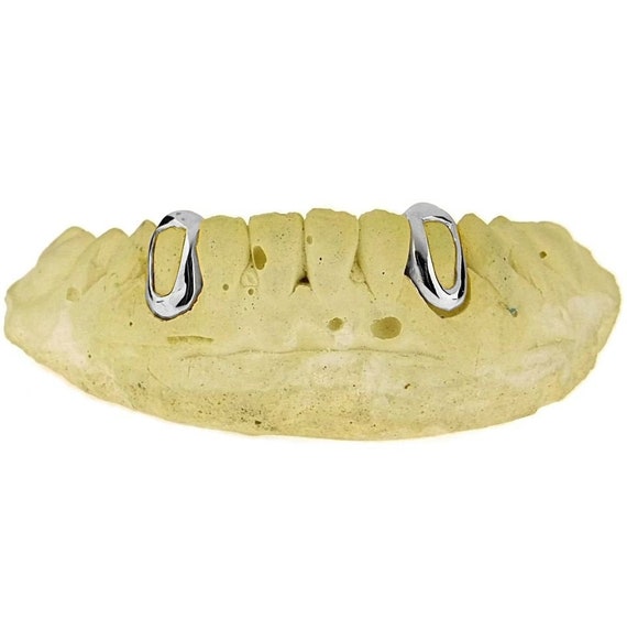 925 Sterling Silver Open Face Grillz: Custom Canine Single Tooth Caps