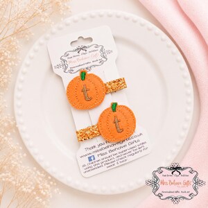 Personalised Halloween Pumpkin Initial Fringe Clips