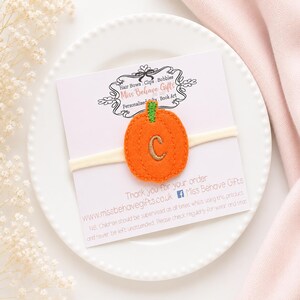 Personalised Halloween Pumpkin Initial Baby Headband