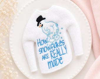 Freche Elfe Wie Schneeflocken wirklich Weihnachtspullover gemacht sind