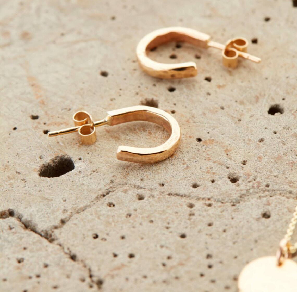 Solid 9ct Recycled Gold Half Hoop Earrings Etsy