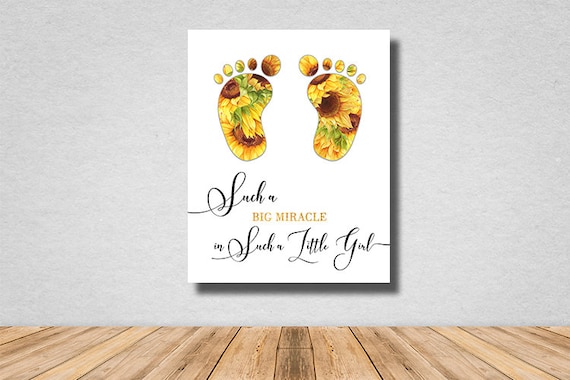 Such A Big Miracle Nursery Decor Baby Steps Wall Art Sunflower Nursery Sunflower Poster Baby Steps Print Baby Girl Wall Art Kids Nursery