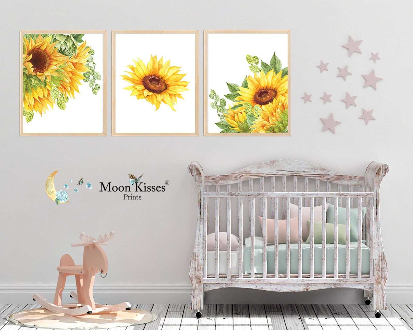 Sunflower nursery decor Sunflower baby nursery Sunflower Etsy