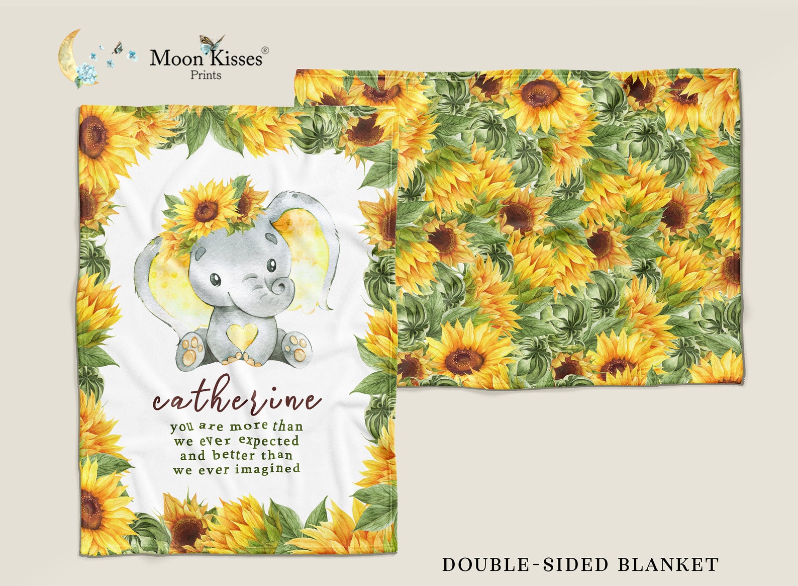Sunflowers Nursery Set Elephant Nursery Bedding and Prints Etsy