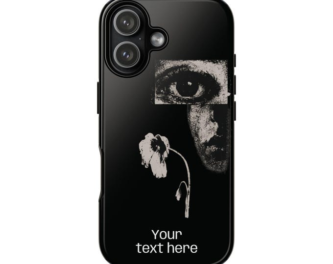 Monochrome Eye and Drooping Flower phone case | Dark Art iPhone cover
