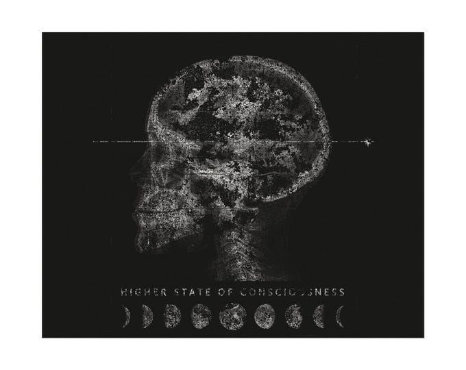 Skull Moon Phases Poster | Ethereal Anatomy Watercolor Wall Art
