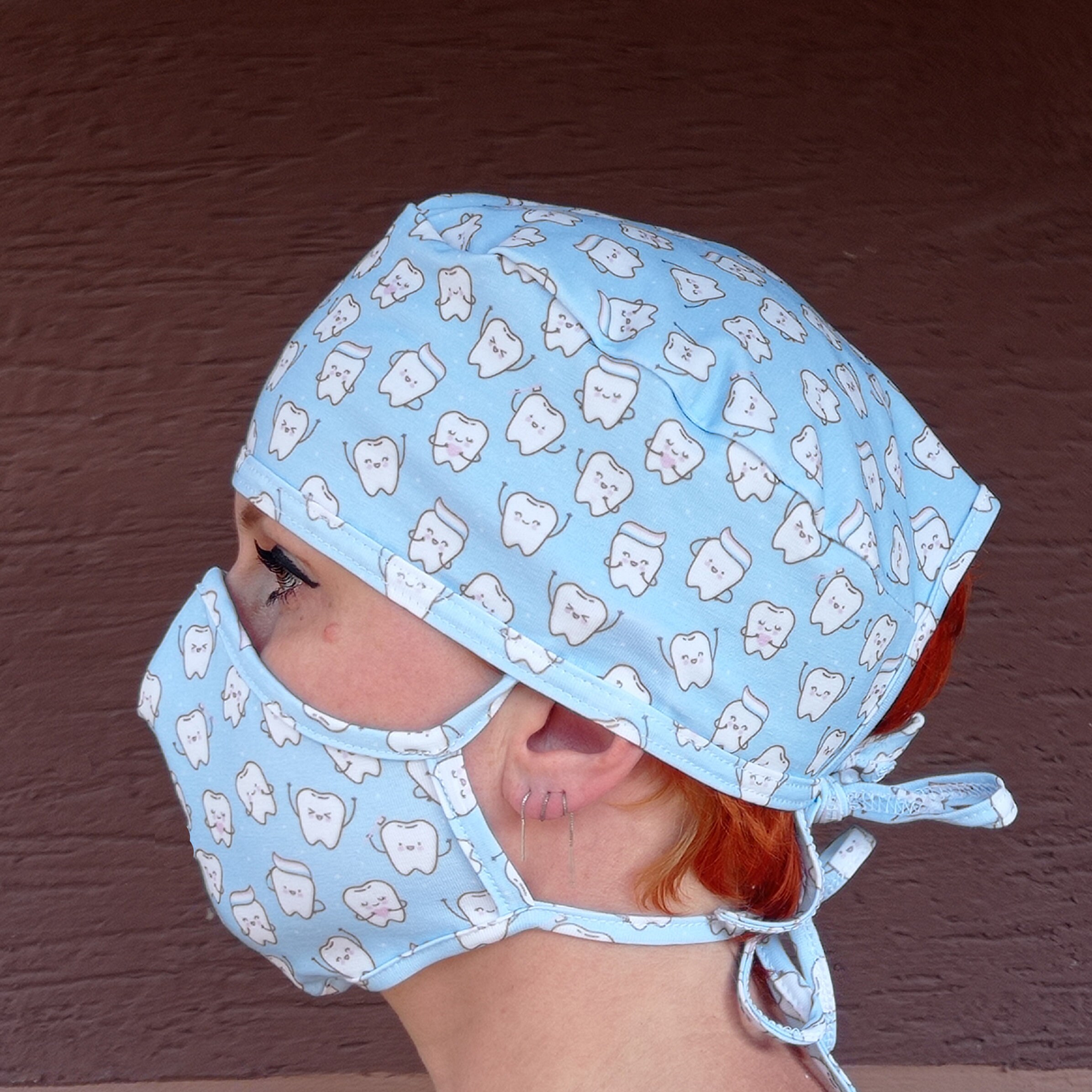 DENTAL cap with TEETH / stretchy / Nurse Scrub Hat / Surgical Etsy