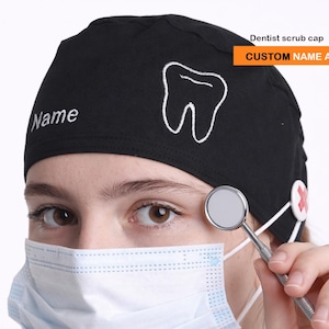 Cuffia chirurgica personalizzata per dentisti, ricamo di denti, regalo per dentisti, cuffia chirurgica personalizzata