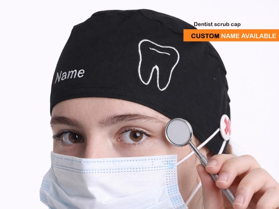 Personalized Dental Scrub Cap, Tooth Embroidery, Dentist Gift, Custom Surgical Hat