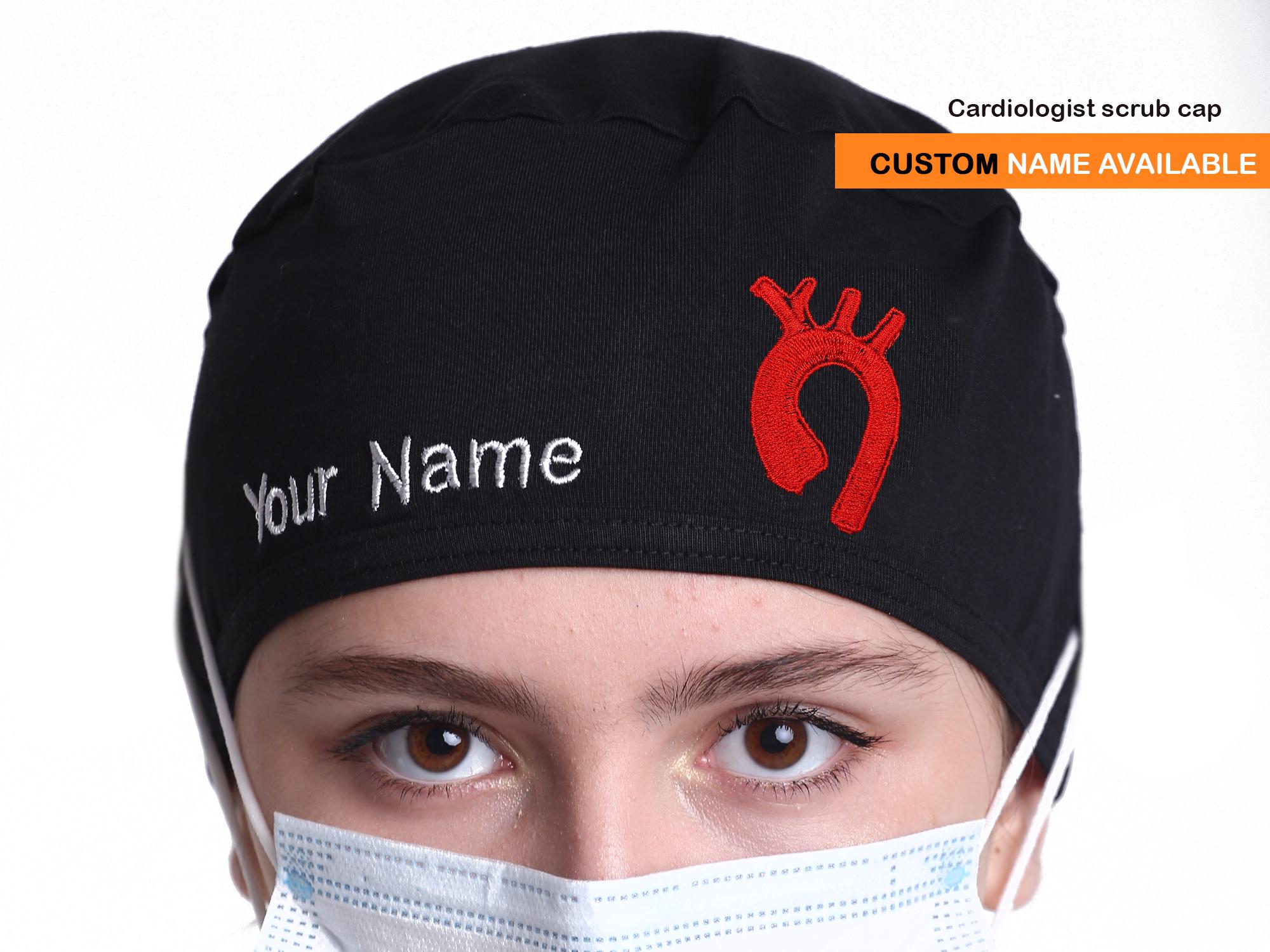 Cardiologist Scrub Cap Embroidered Heart, Cardiology Scrub  display picture 1