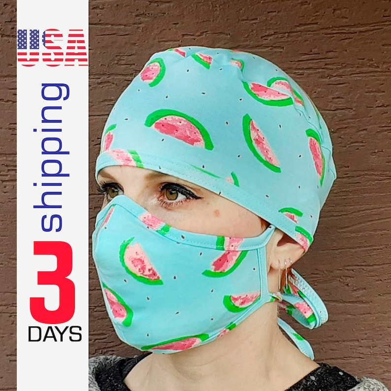 Scrub Cap WATERMELON Washable Elastic Funny Surgical cap / Etsy