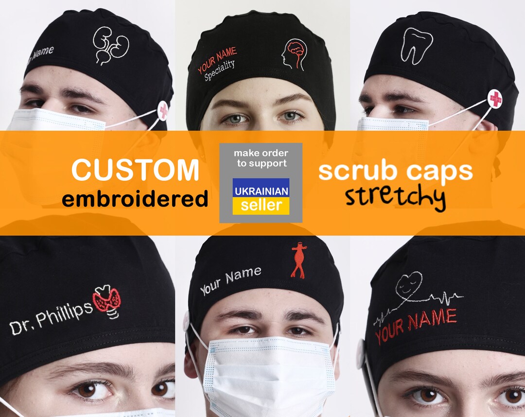 Custom Embroidered Personalized Scrub Cap, Crna Gift, OR / ER / ICU