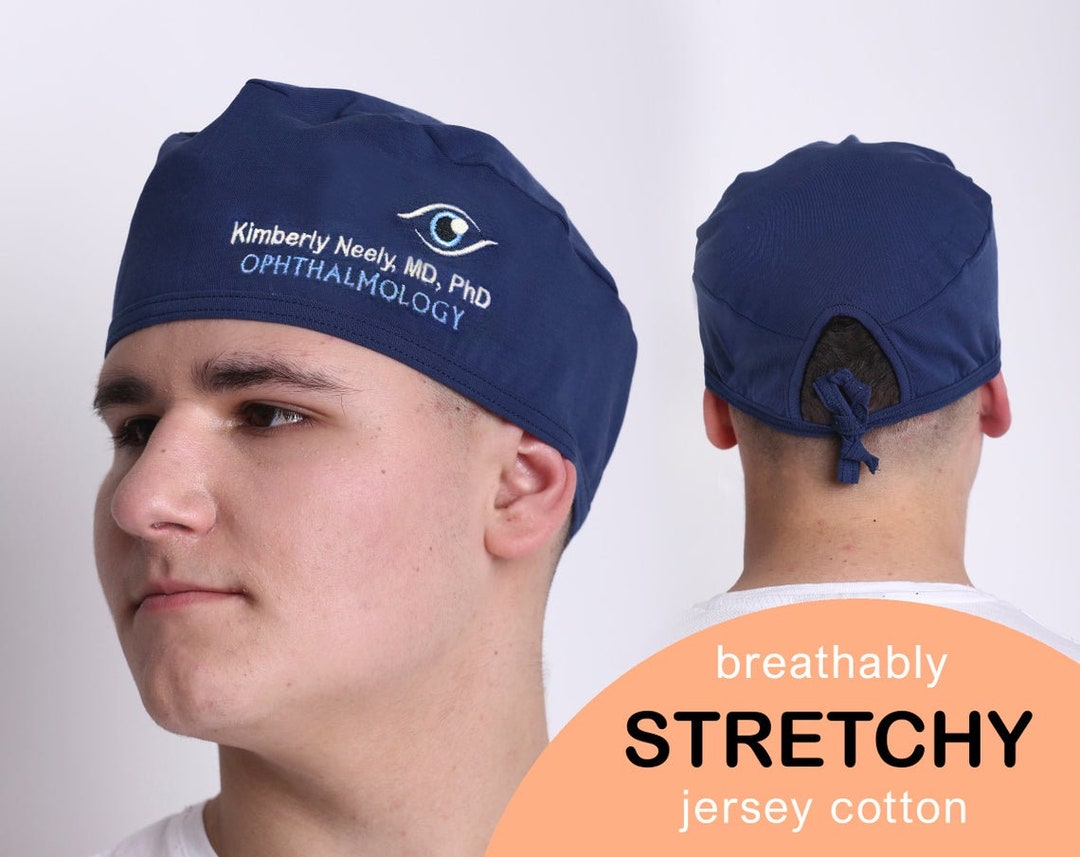 OPHTHALMOLOGY Embroidery Surgical Cap With Buttons Stretchy - Etsy