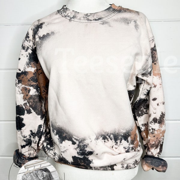 Blanko Kuhfell Sweatshirt gebleichtes Kuh Shirt Acid Wash Rohlinge