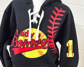 Personalisierte Softball Hoodie Baseball Nähte Design Sport Team Shirts Fügen Sie Ihr Design Bomber Shirt