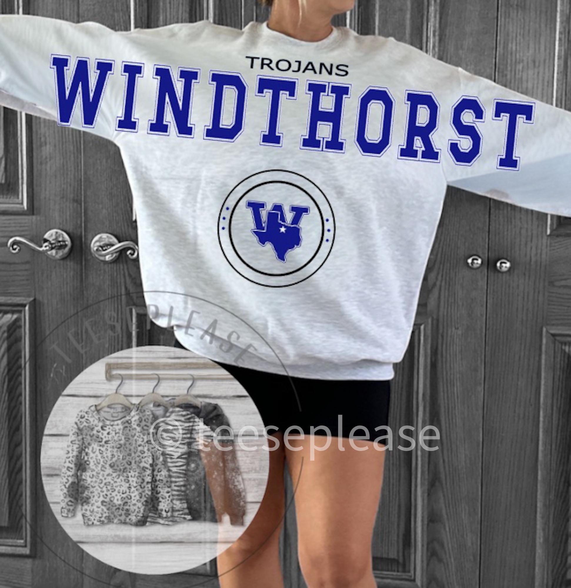 Personalized Team Sweatshirt: Oversized Arm to Arm Mascot Sweater