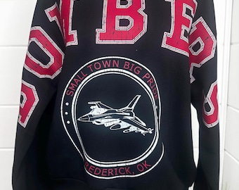 Custom Team Oversized Cropped Sweatshirt | School Spirit Crewneck | Personalized Town & Mascot Sweatshirt | Arm to Arm Big Bold Text