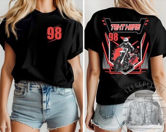 Camiseta de motocross personalizada: camiseta de carreras de motocross con diseño de bandera a cuadros.