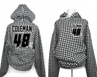 Geruite racehoodie | Gepersonaliseerde naam en nummerkleding | Shirts voor racedagen