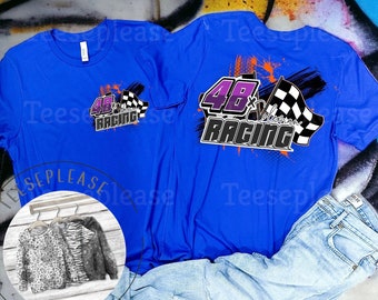 Royal Blue Racing T-shirt: Personalized Front/Back Design
