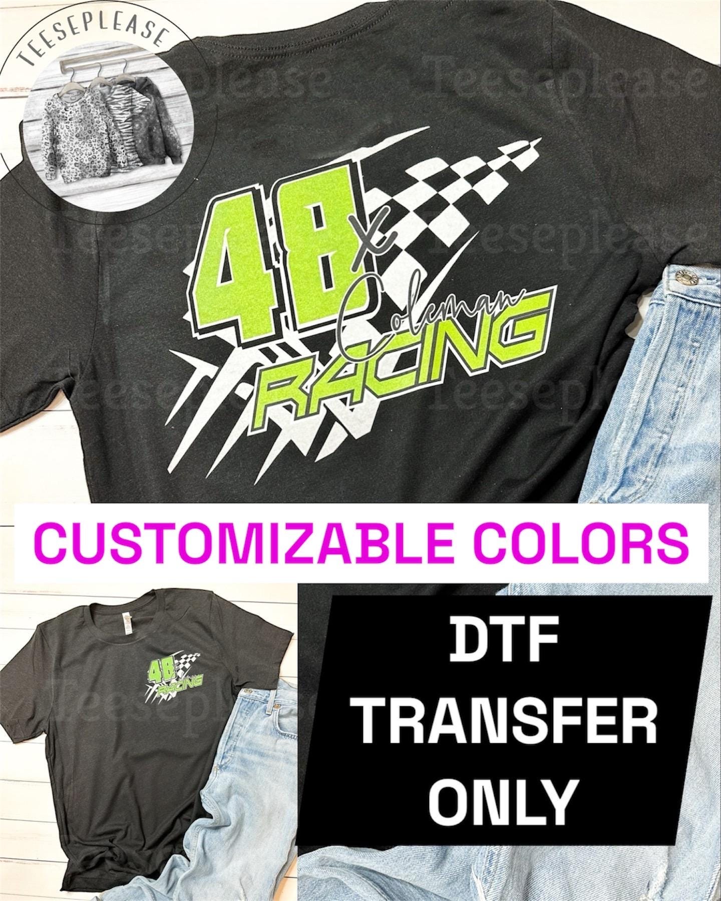 Custom DTF Transfer Front and Back Personalized Design, Racing Design, Dirt, Track, Motocross Dirt bike Race Direct to Film Transfer ONLY