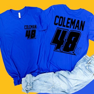 Royal Blue Racing Tshirt Front and Back Personalized Design Unisex Tshirt Dirt Track Motocross Dirt bike Race Tee Checkered Flag DTG